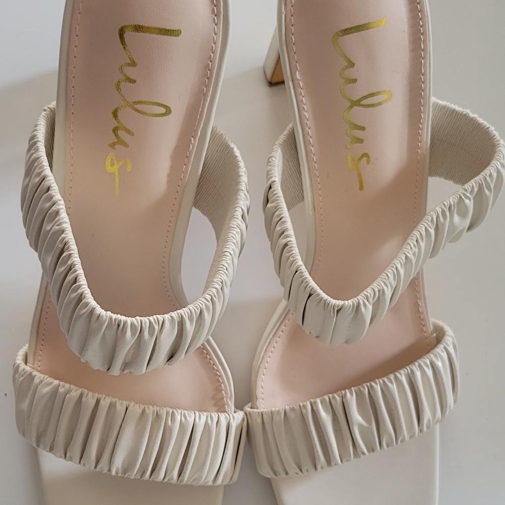 Lulu's Cream Women's Heeled Sandals - Picture 4 of 4